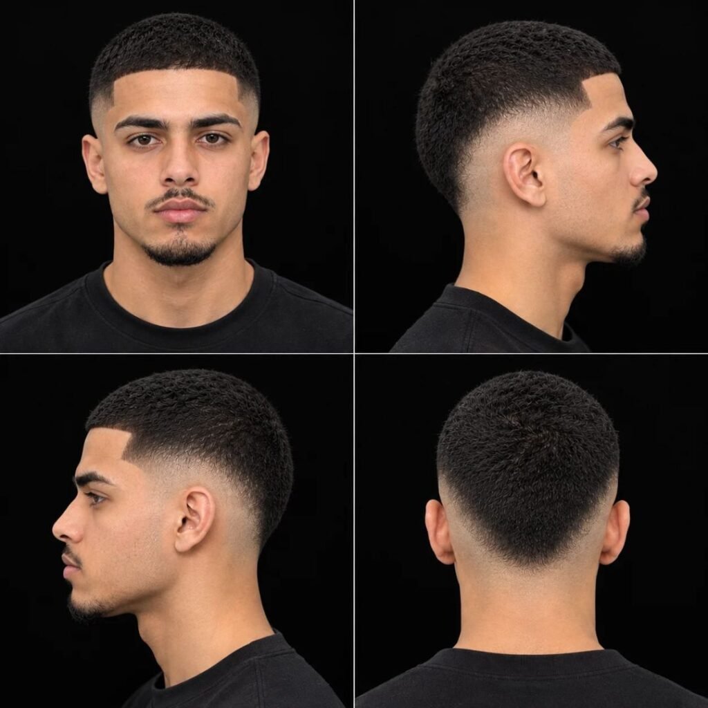Mid Burst Fade Buzz Cut