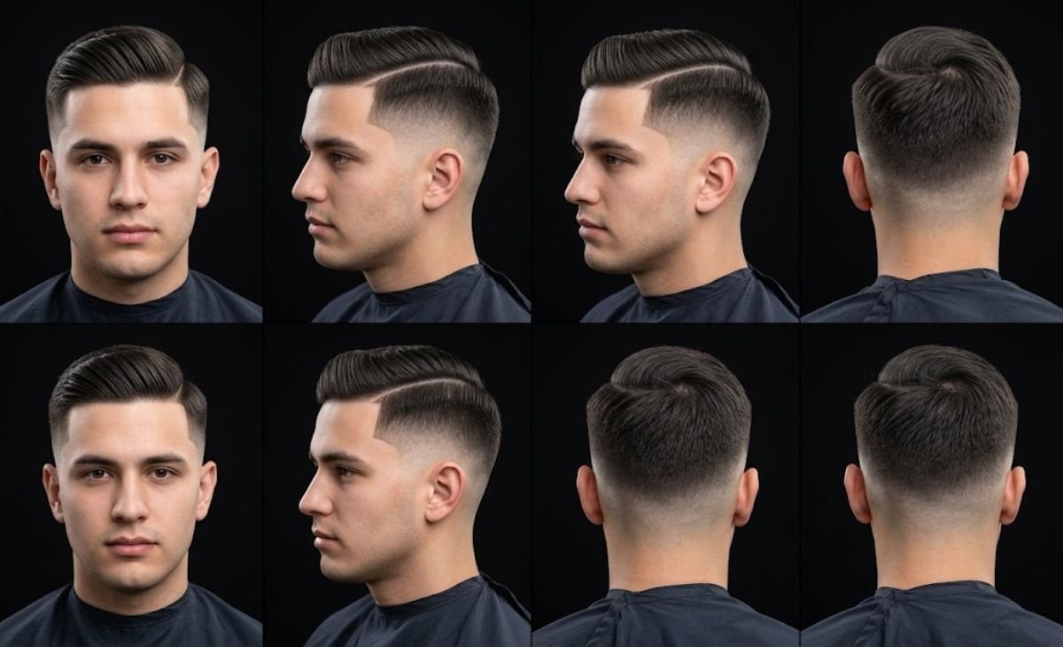 Mid Fade Comb Over
