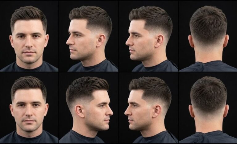 Mid Taper Fade Straight Hair