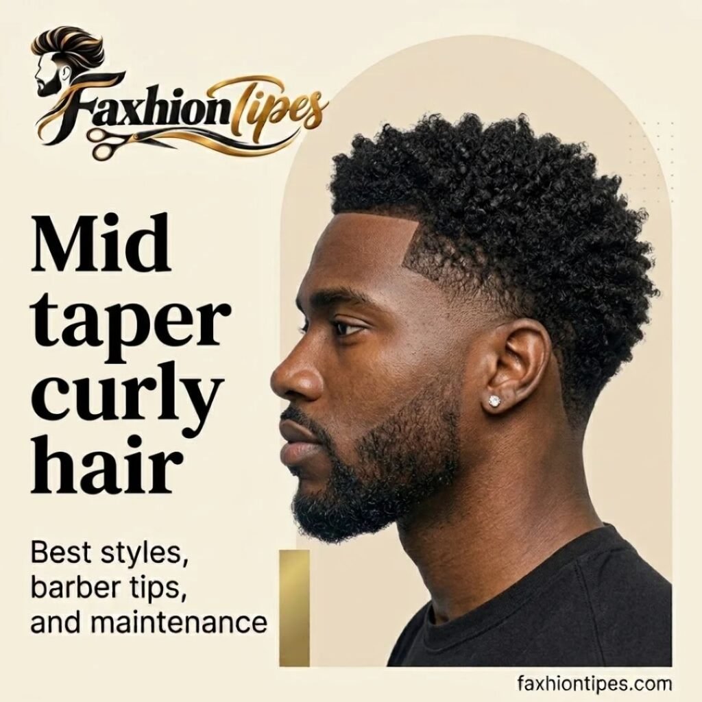 Mid taper curly hair