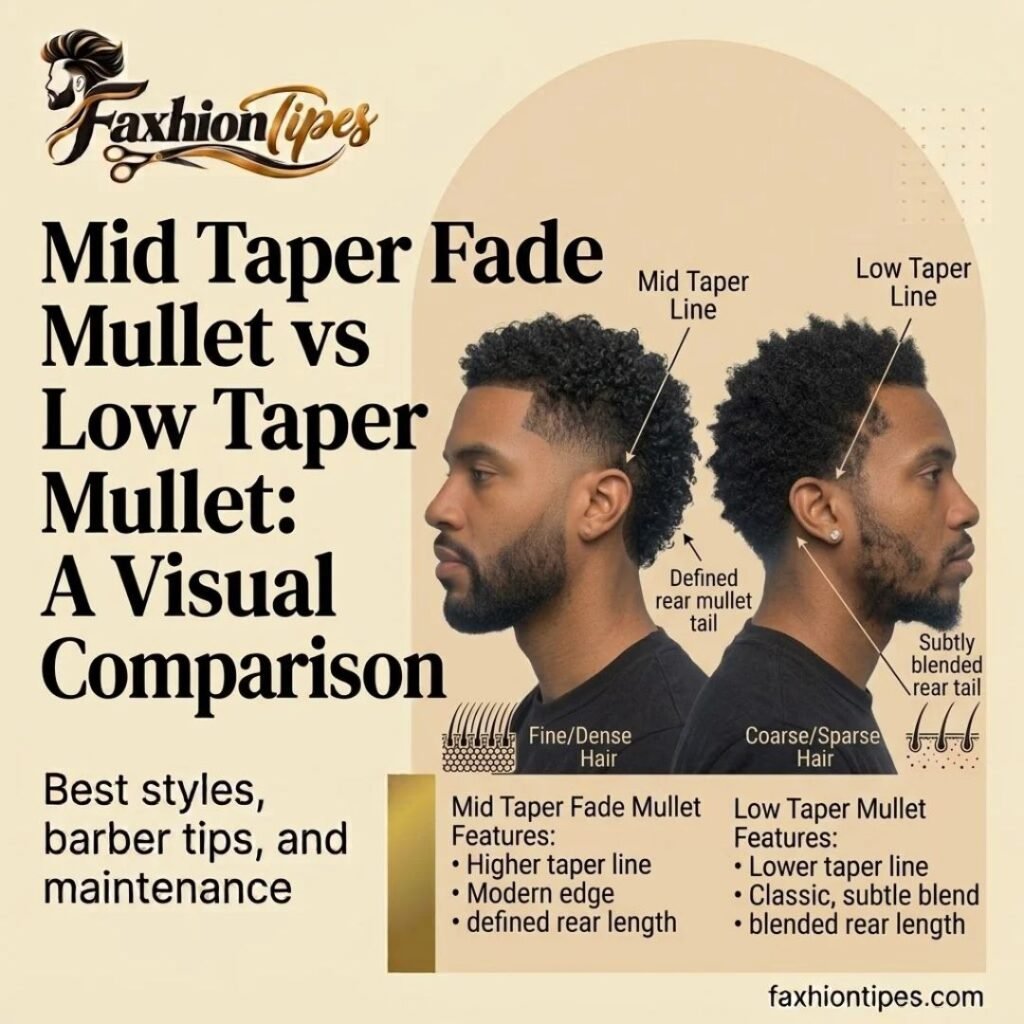 Mid taper fade mullet vs low taper mullet