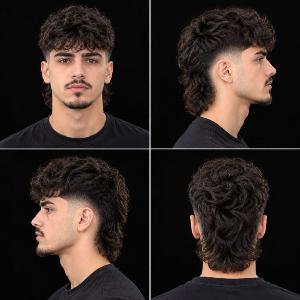 Mid taper mullet fade