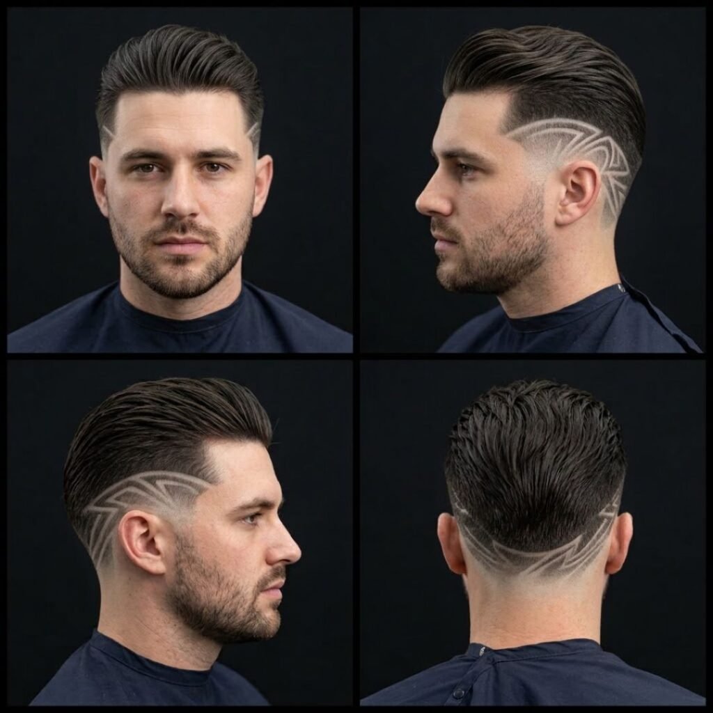 Slick Back with Design Mid Taper