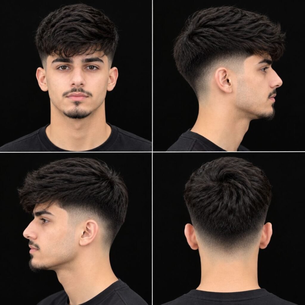 Straight Hair Mid Taper Fade Styles