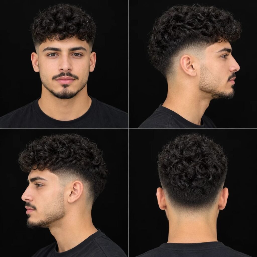Taper fade curly hair
