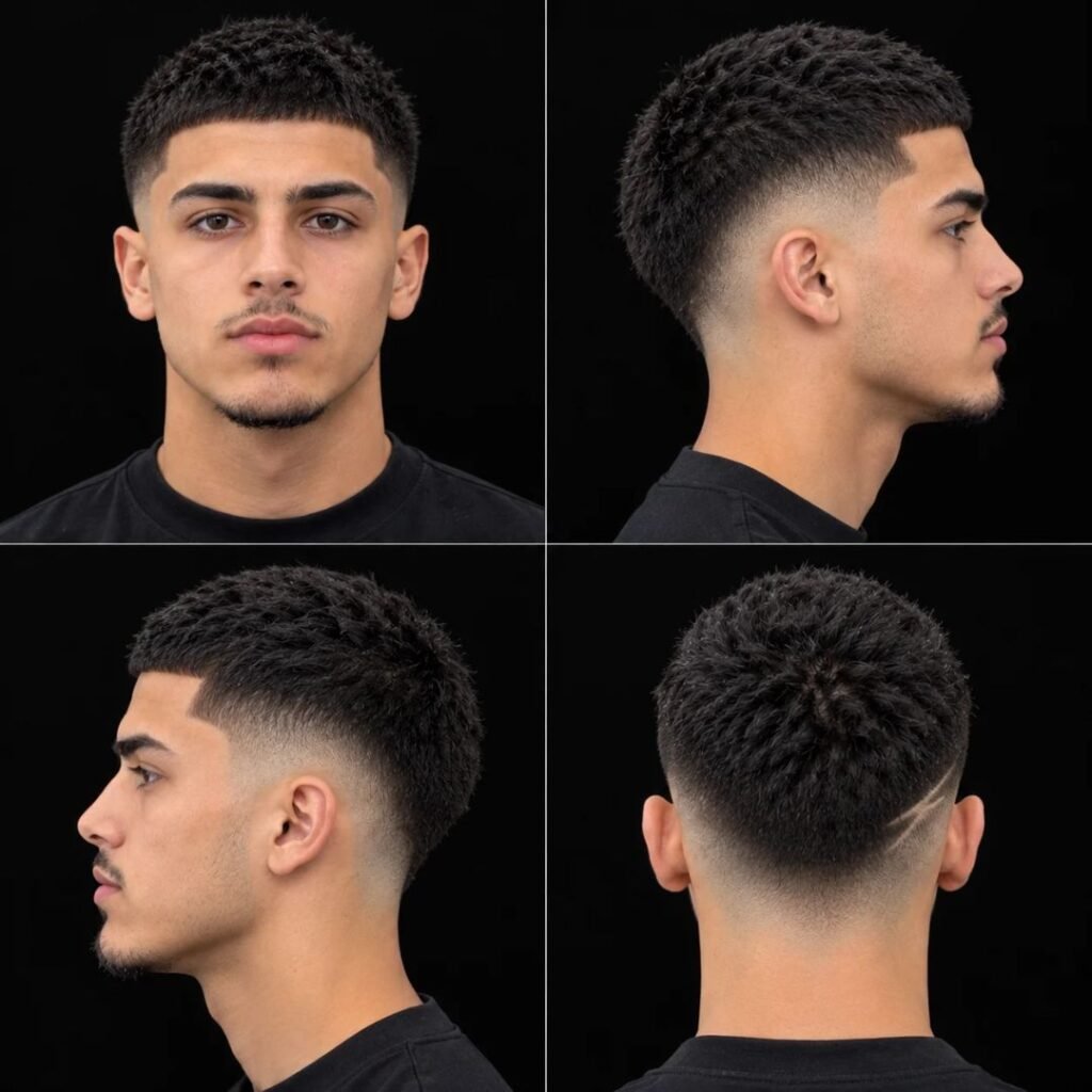 Textured Burst Fade Buzz Cut
