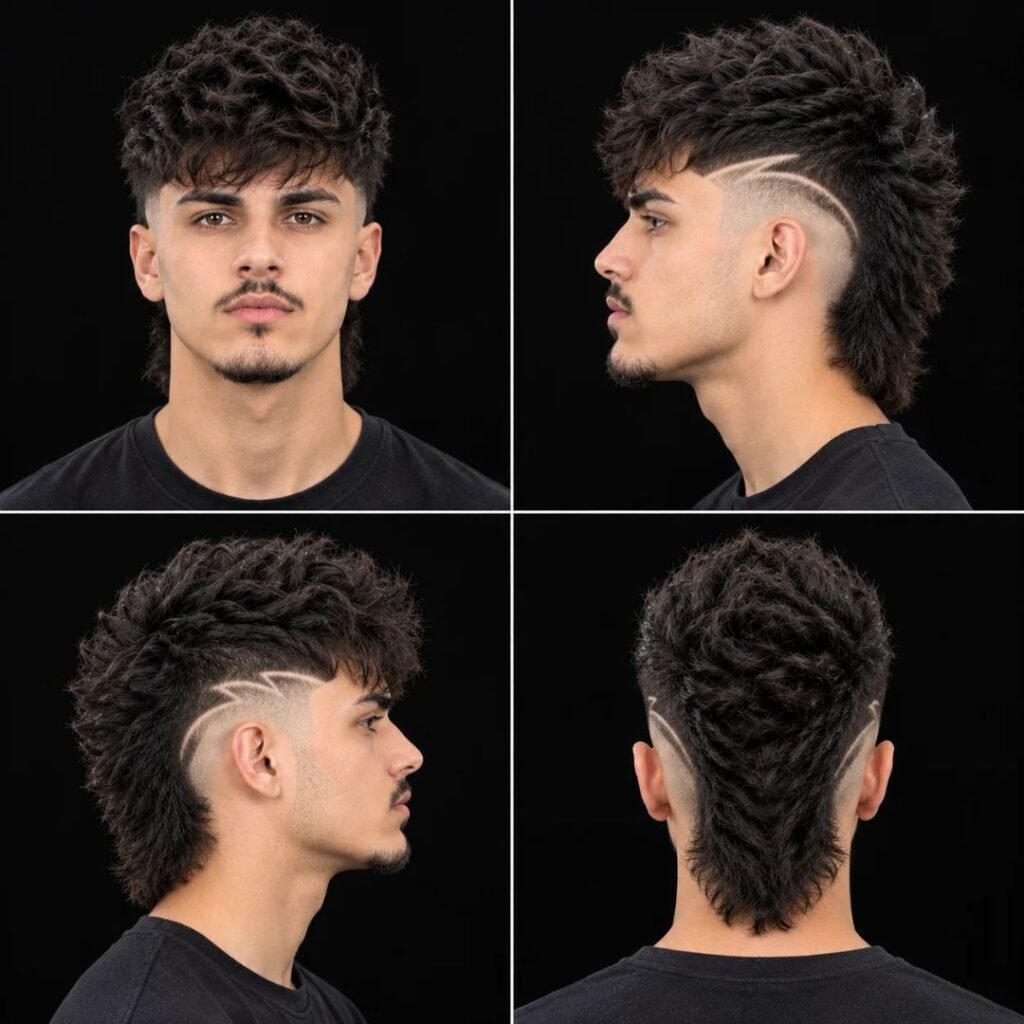 Textured Burst Fade Mohawk