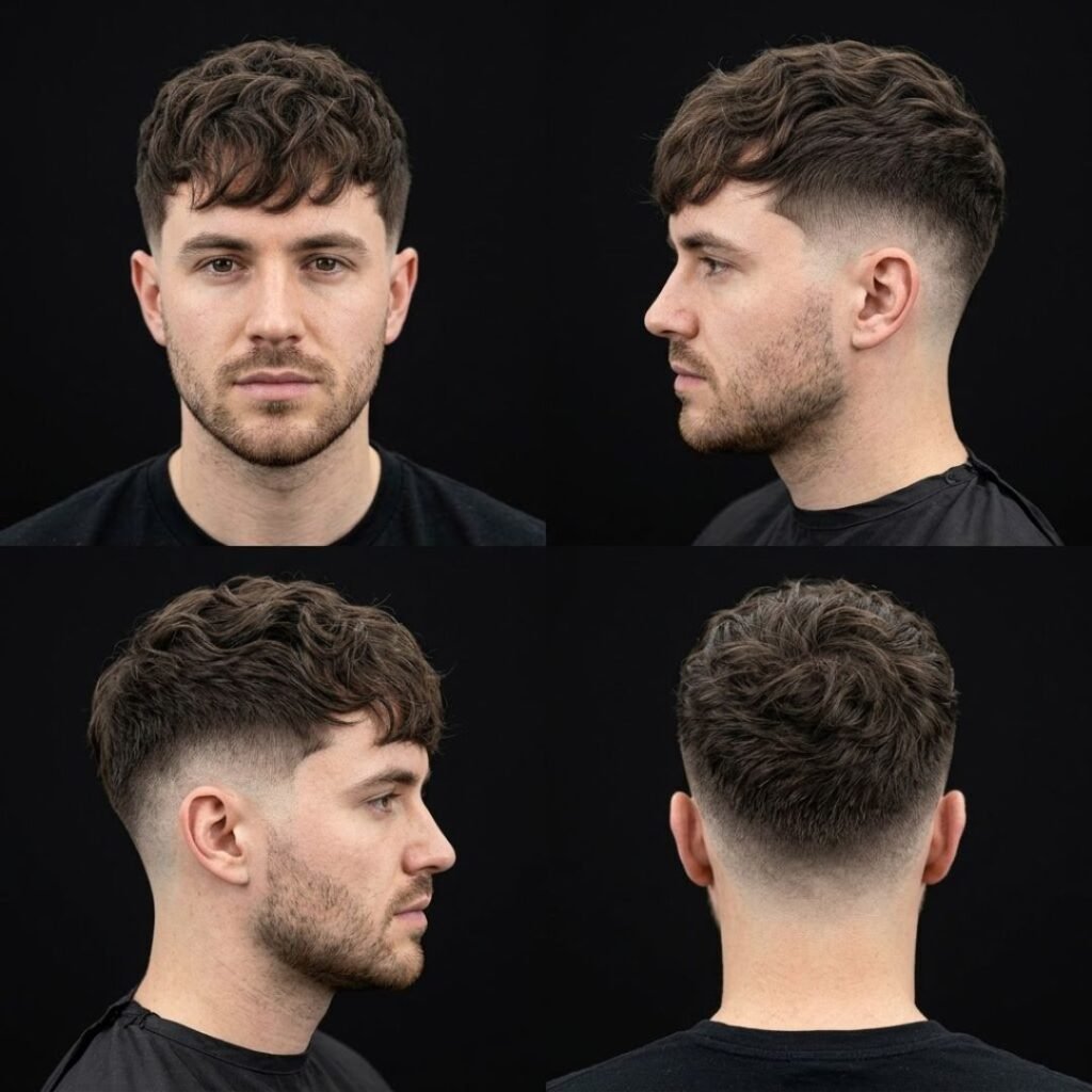 Wavy Fringe with Mid Taper Fade